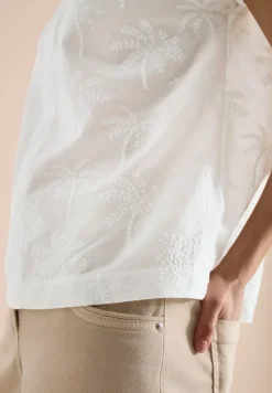 Dropped Shoulder Bluse mit Embroidery