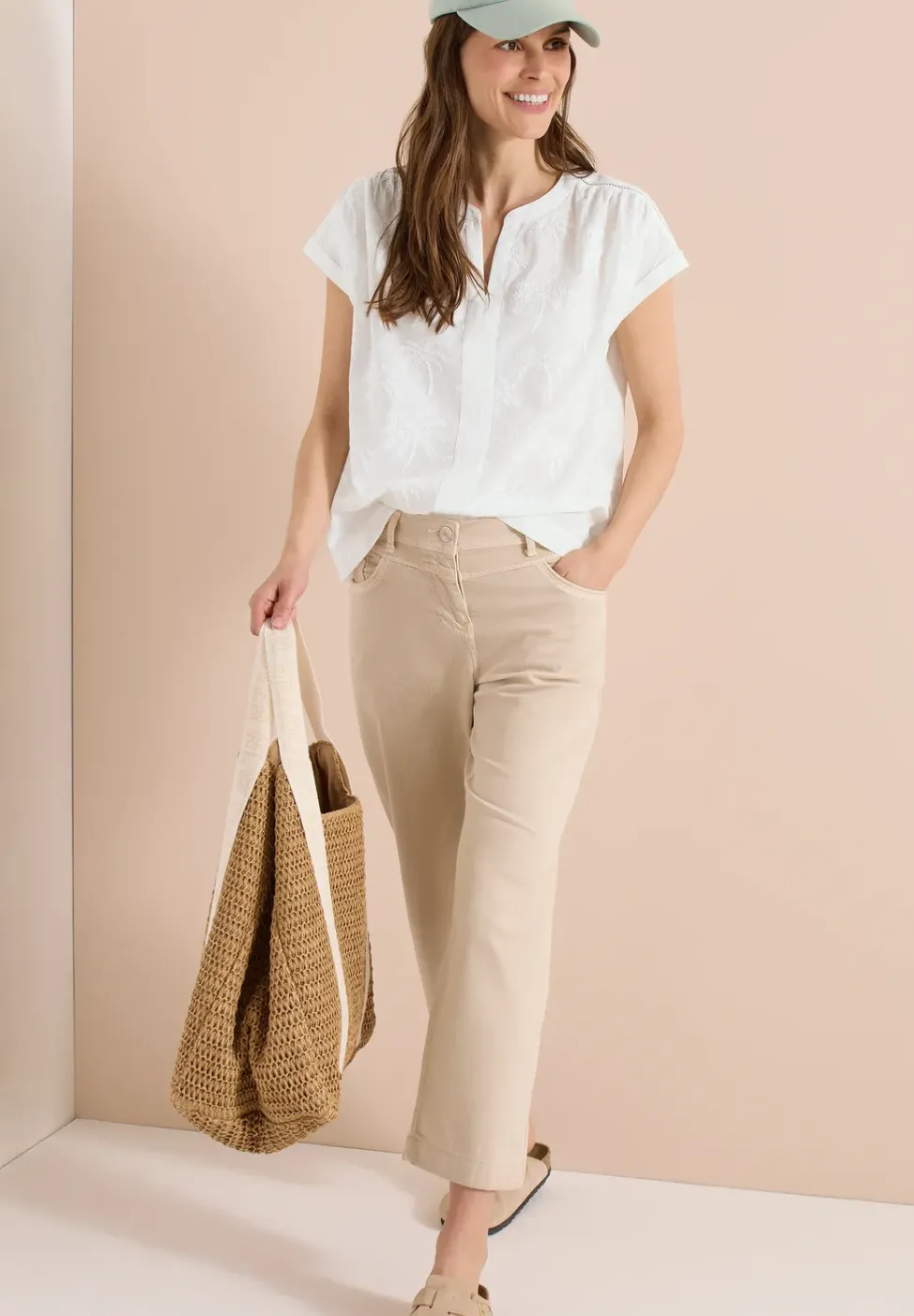 Dropped Shoulder Bluse mit Embroidery