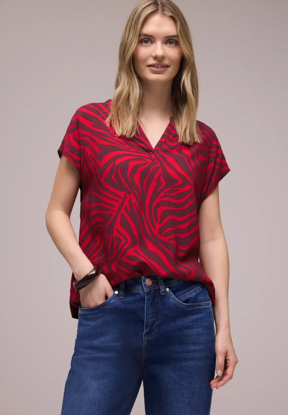 Dropped Shoulder Bluse mit Print