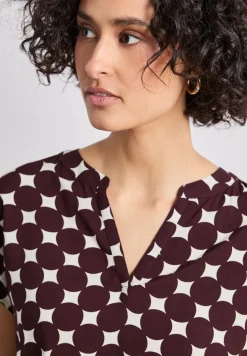 Dropped Shoulder Bluse mit Split Neck
