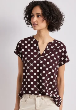 Dropped Shoulder Bluse mit Split Neck