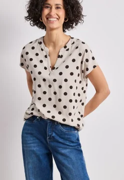Dropped Shoulder Bluse mit Split Neck