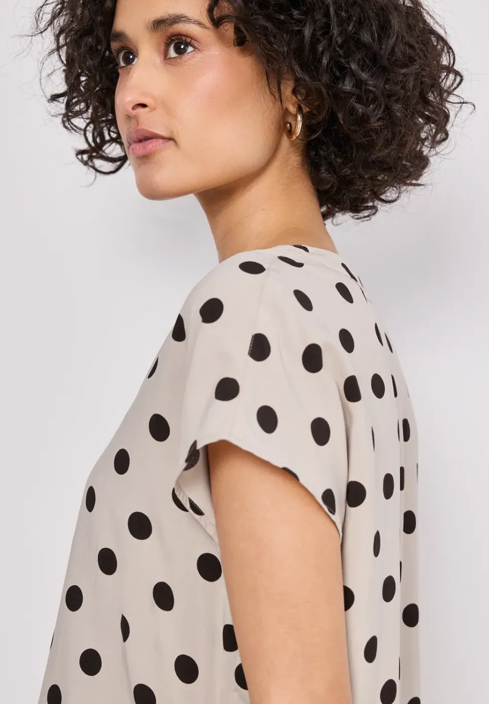 Dropped Shoulder Bluse mit Split Neck