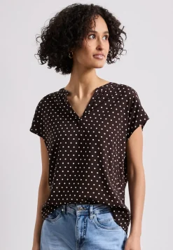 Dropped Shoulder Bluse mit Split Neck