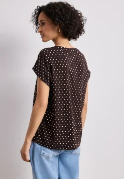 Dropped Shoulder Bluse mit Split Neck