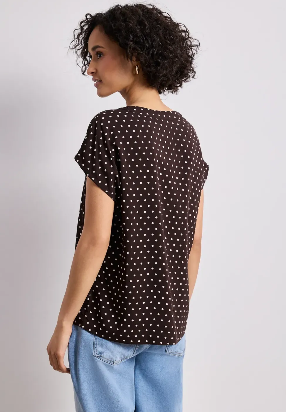 Dropped Shoulder Bluse mit Split Neck