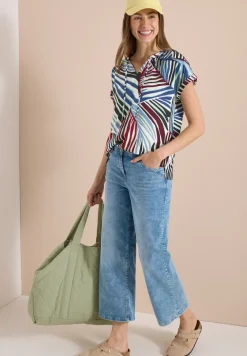 Dropped Shoulder Bluse mit Struktur