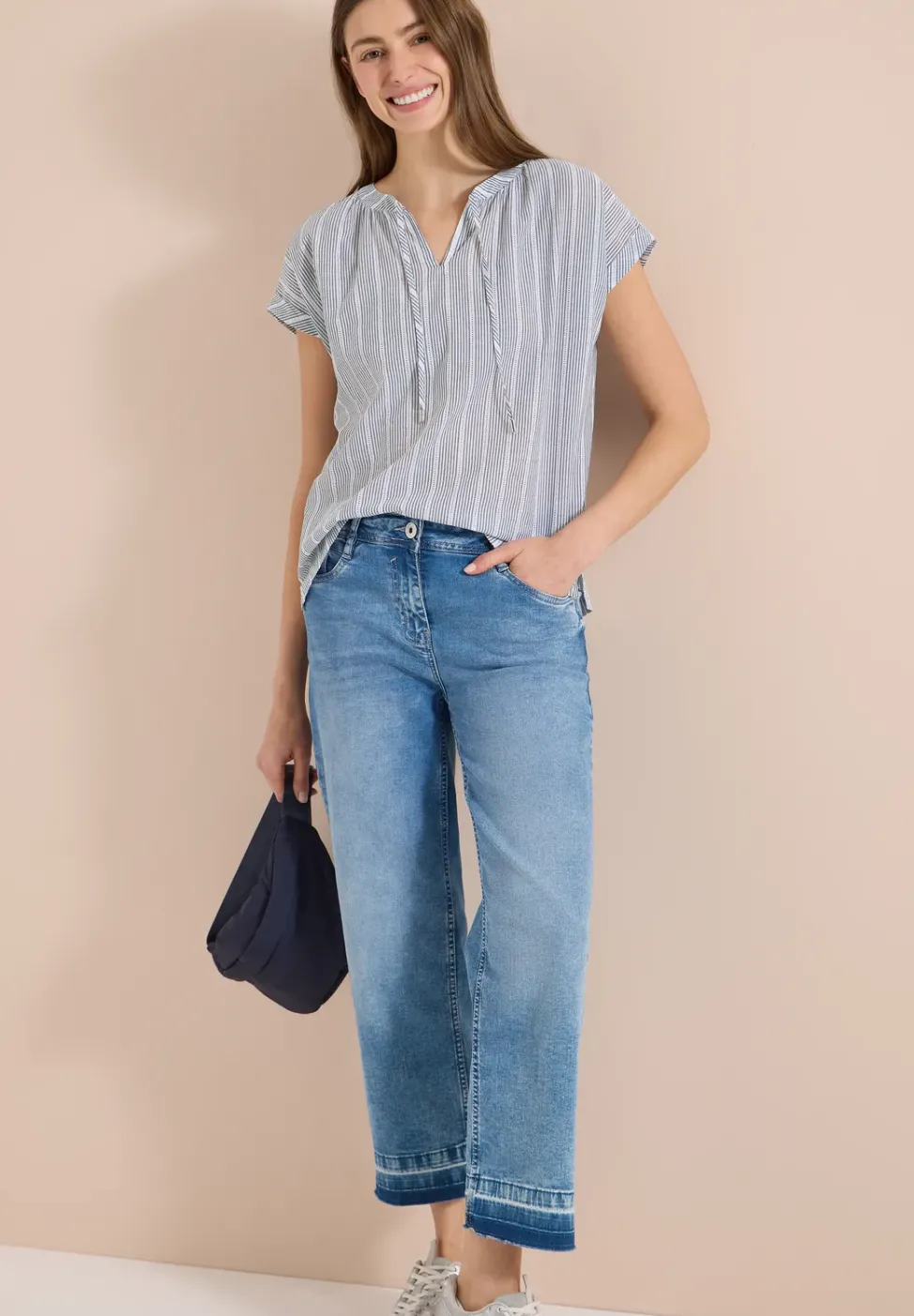 Dropped Shoulder Bluse mit Struktur