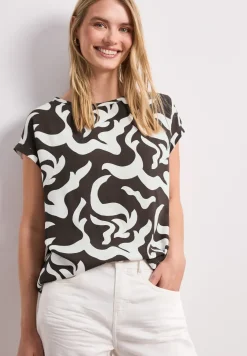 Dropped Shoulder Blusenshirt mit Print