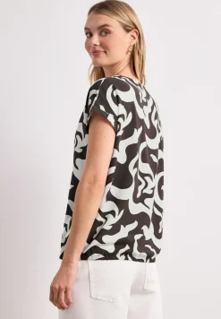 Dropped Shoulder Blusenshirt mit Print