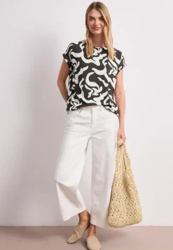 Dropped Shoulder Blusenshirt mit Print
