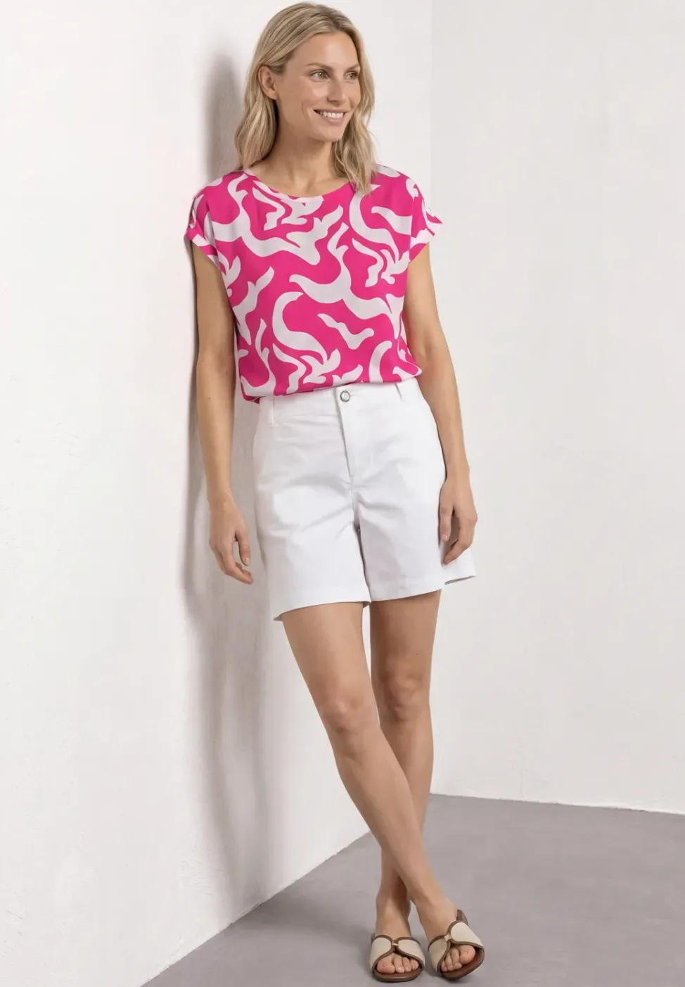 Dropped Shoulder Blusenshirt mit Print