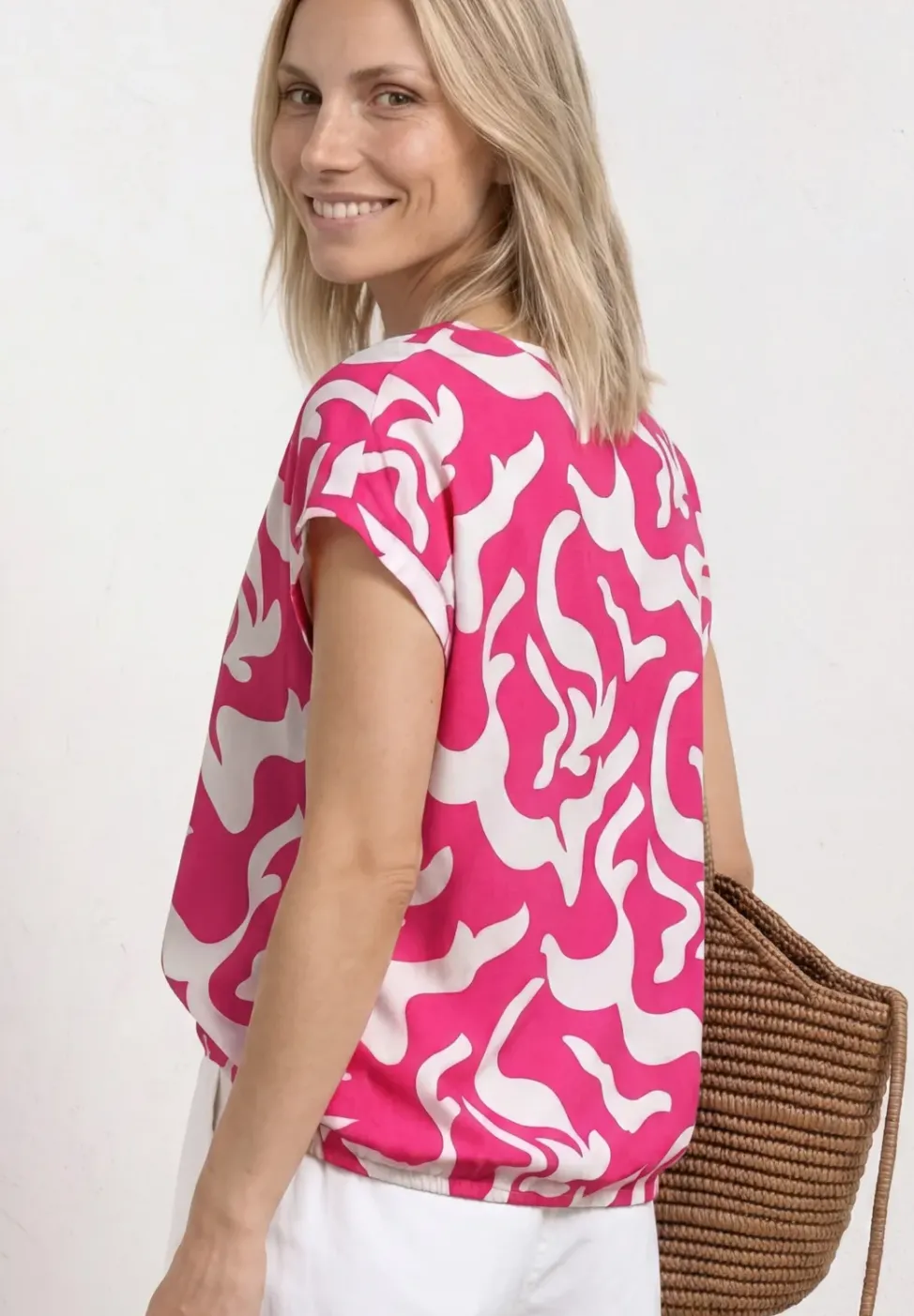 Dropped Shoulder Blusenshirt mit Print