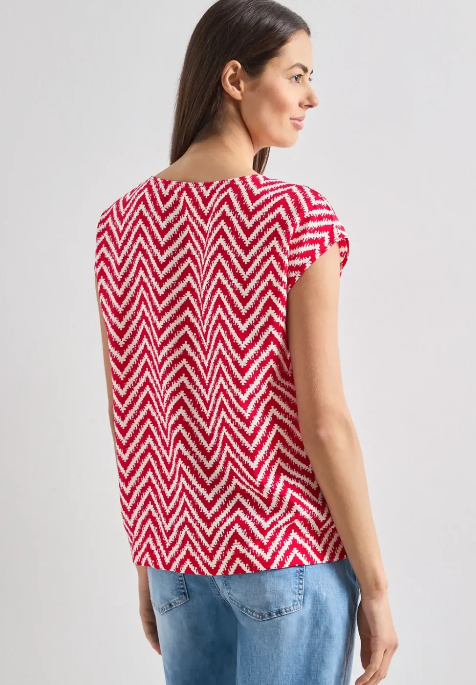 Dropped Shoulder Blusenshirt mit Rundhals