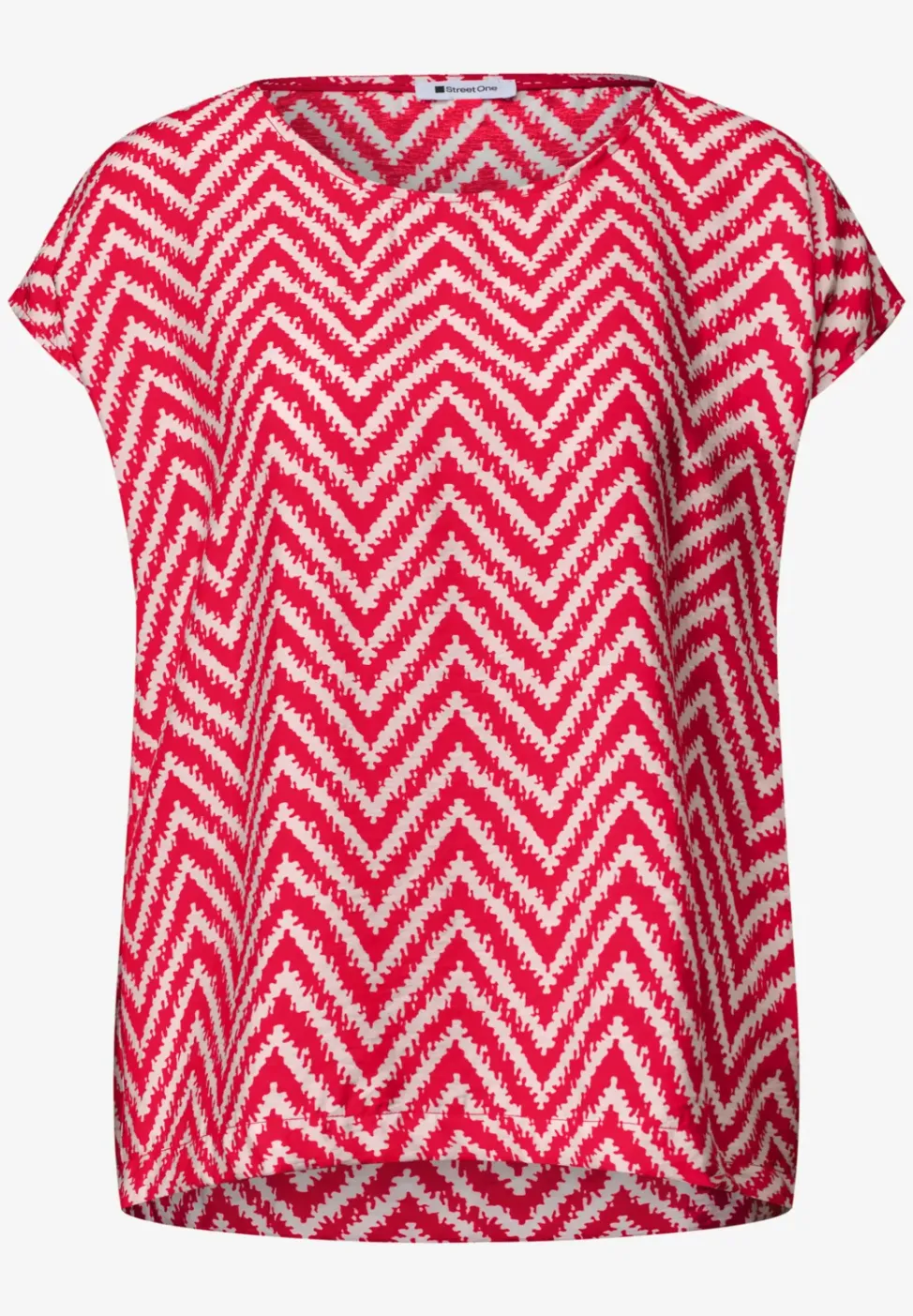 Dropped Shoulder Blusenshirt mit Rundhals