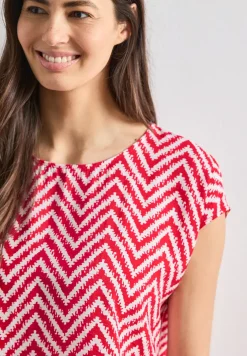 Dropped Shoulder Blusenshirt mit Rundhals