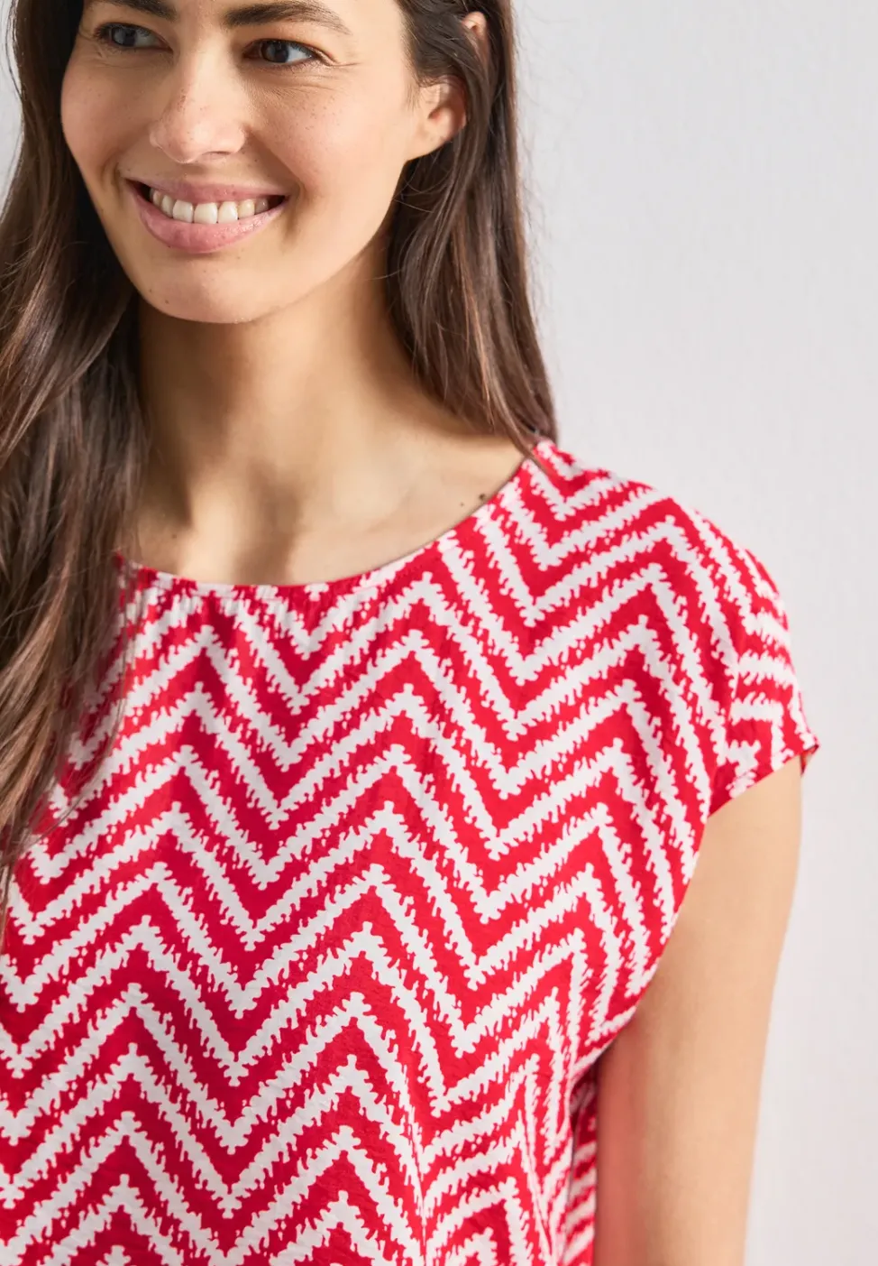 Dropped Shoulder Blusenshirt mit Rundhals