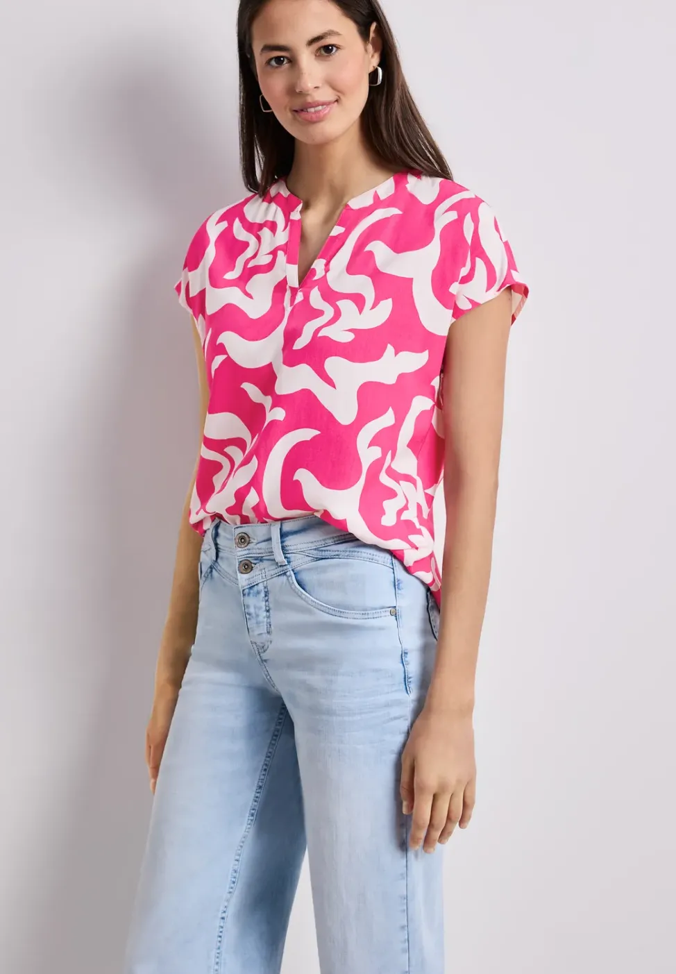 Dropped Shoulder Blusenshirt mit Print
