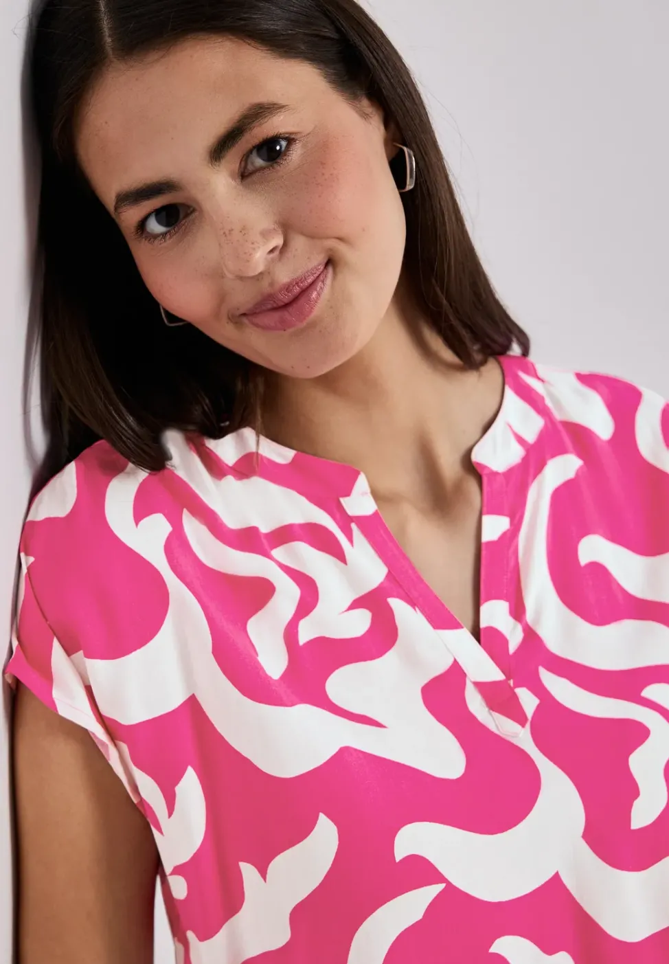 Dropped Shoulder Blusenshirt mit Print