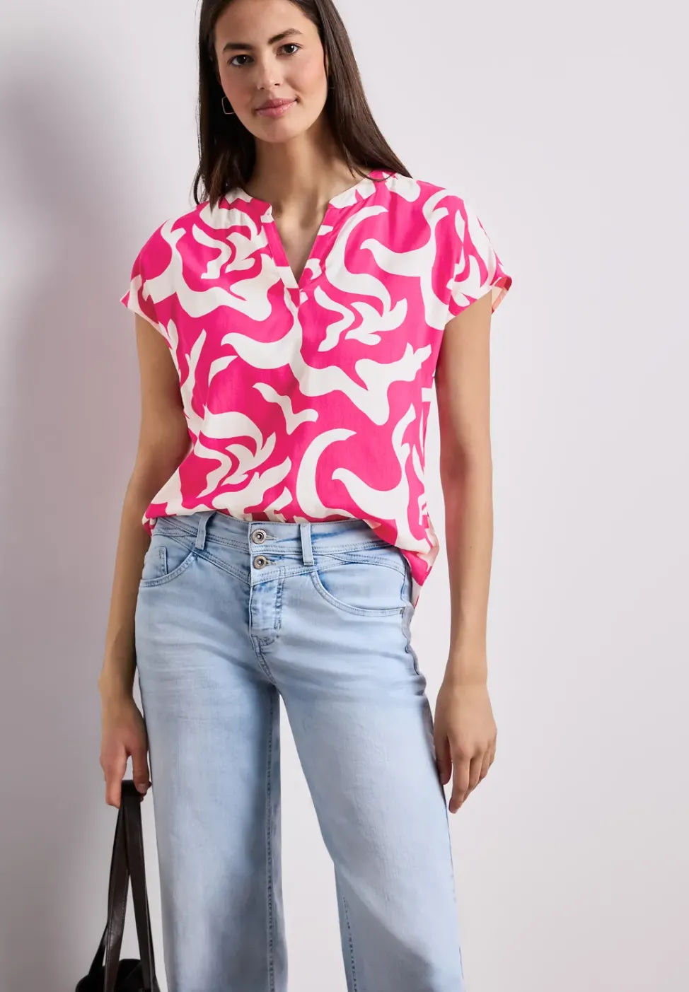 Dropped Shoulder Blusenshirt mit Print