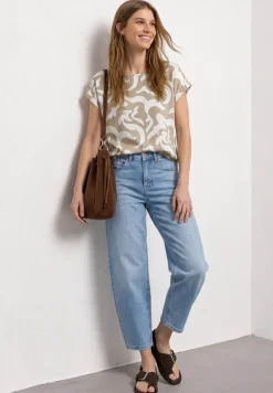 Dropped Shoulder Blusenshirt mit Print
