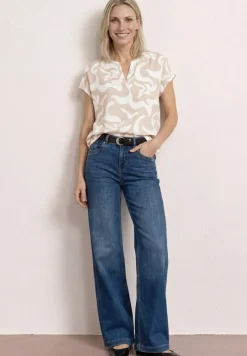 Dropped Shoulder Blusenshirt mit Print