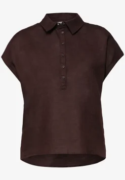 Dropped Shoulder Blusenshirt aus Leinenmix
