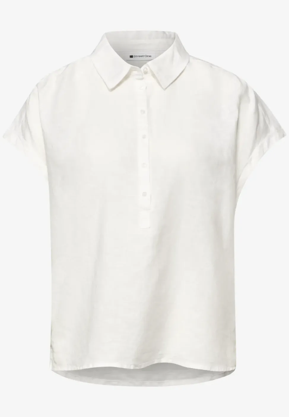 Dropped Shoulder Blusenshirt aus Leinenmix