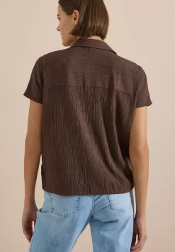 Dropped Shoulder Hemdbluse in Unifarbe