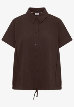 Dropped Shoulder Hemdbluse in Unifarbe