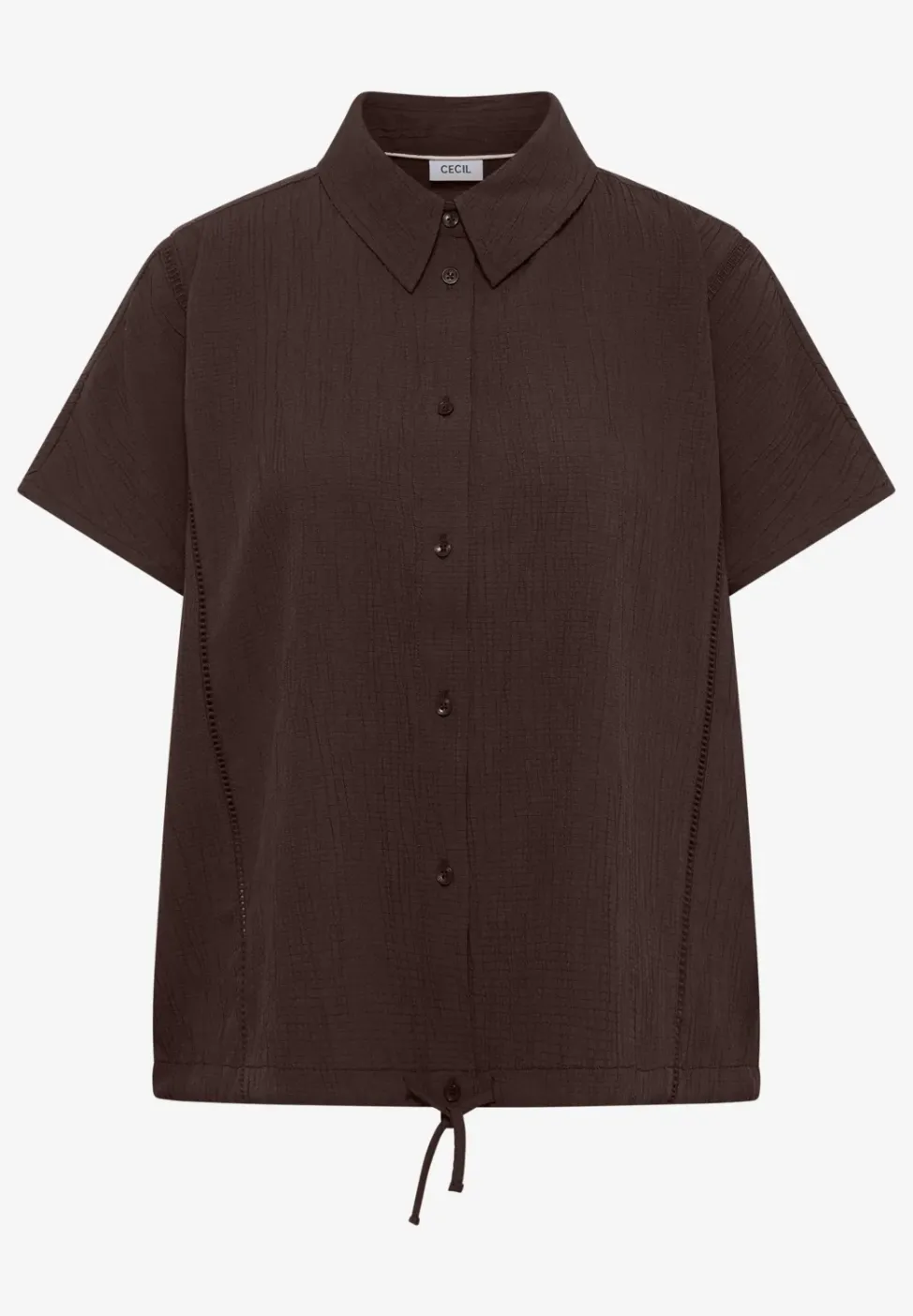 Dropped Shoulder Hemdbluse in Unifarbe