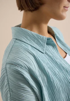 Dropped Shoulder Hemdbluse in Unifarbe