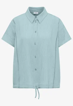 Dropped Shoulder Hemdbluse in Unifarbe