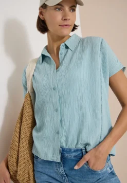 Dropped Shoulder Hemdbluse in Unifarbe