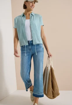 Dropped Shoulder Hemdbluse in Unifarbe