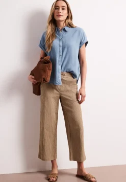 Dropped Shoulder Hemdbluse im Denim-Look