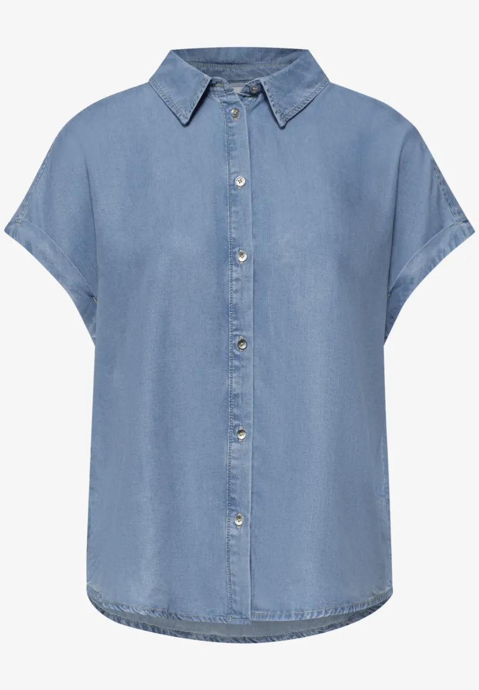 Dropped Shoulder Hemdbluse im Denim-Look