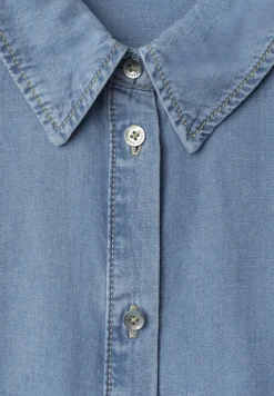 Dropped Shoulder Hemdbluse im Denim-Look