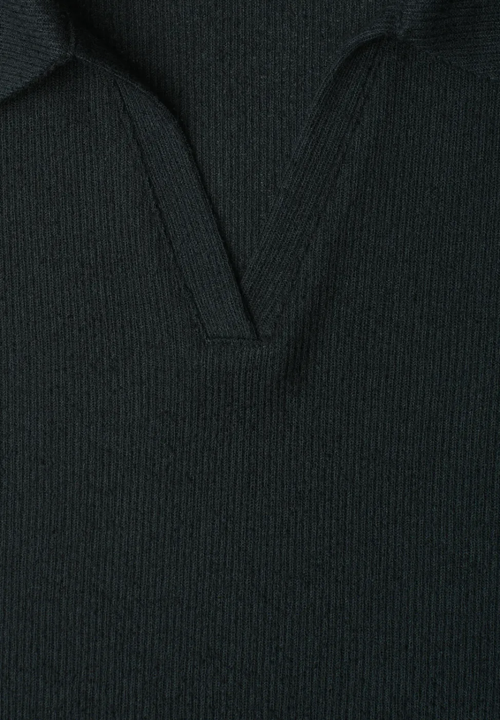 Dropped Shoulder Poloshirt im Strick-Look