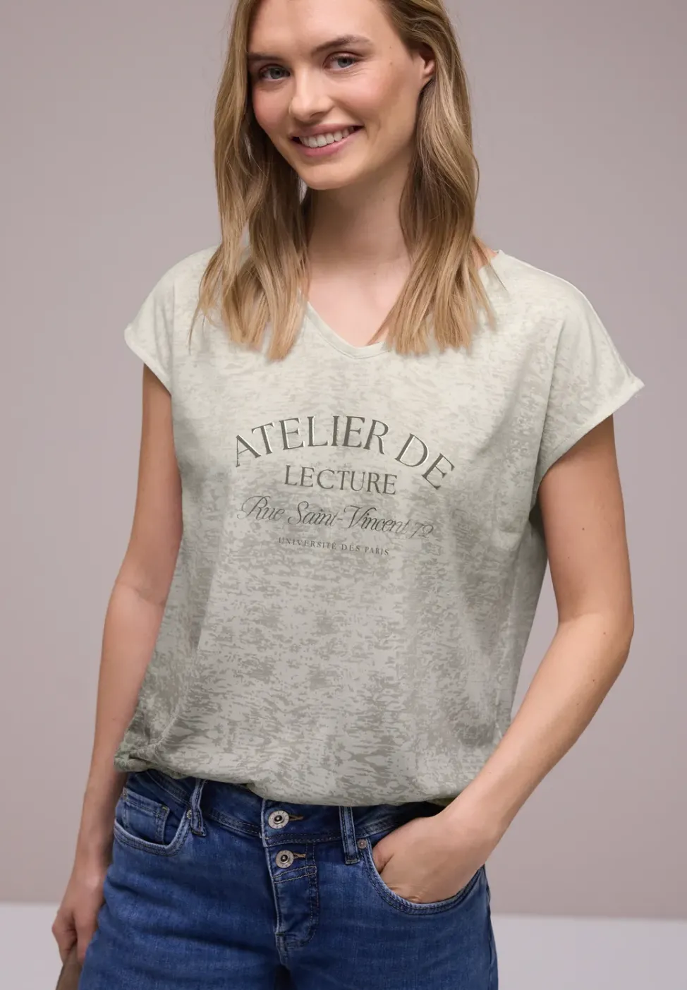 Dropped Shoulder Shirt im Ausbrenner-Look
