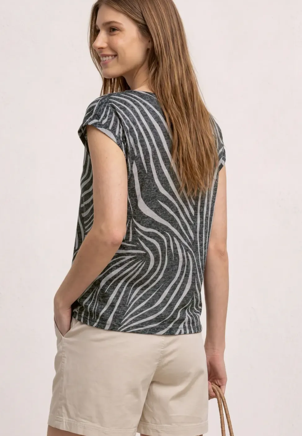 Dropped Shoulder Shirt im Ausbrenner-Look