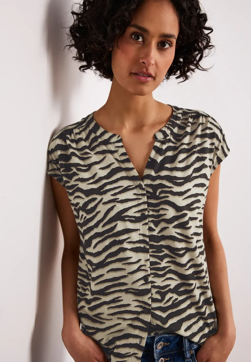 Dropped Shoulder Shirt im Blusen-Look