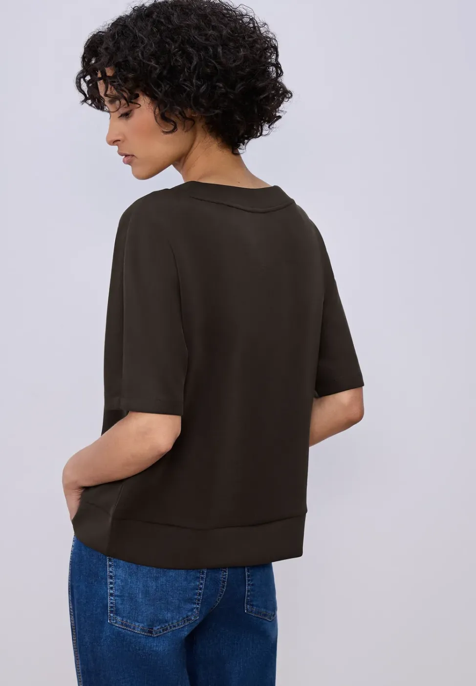 Dropped Shoulder Shirt im Silk-Look