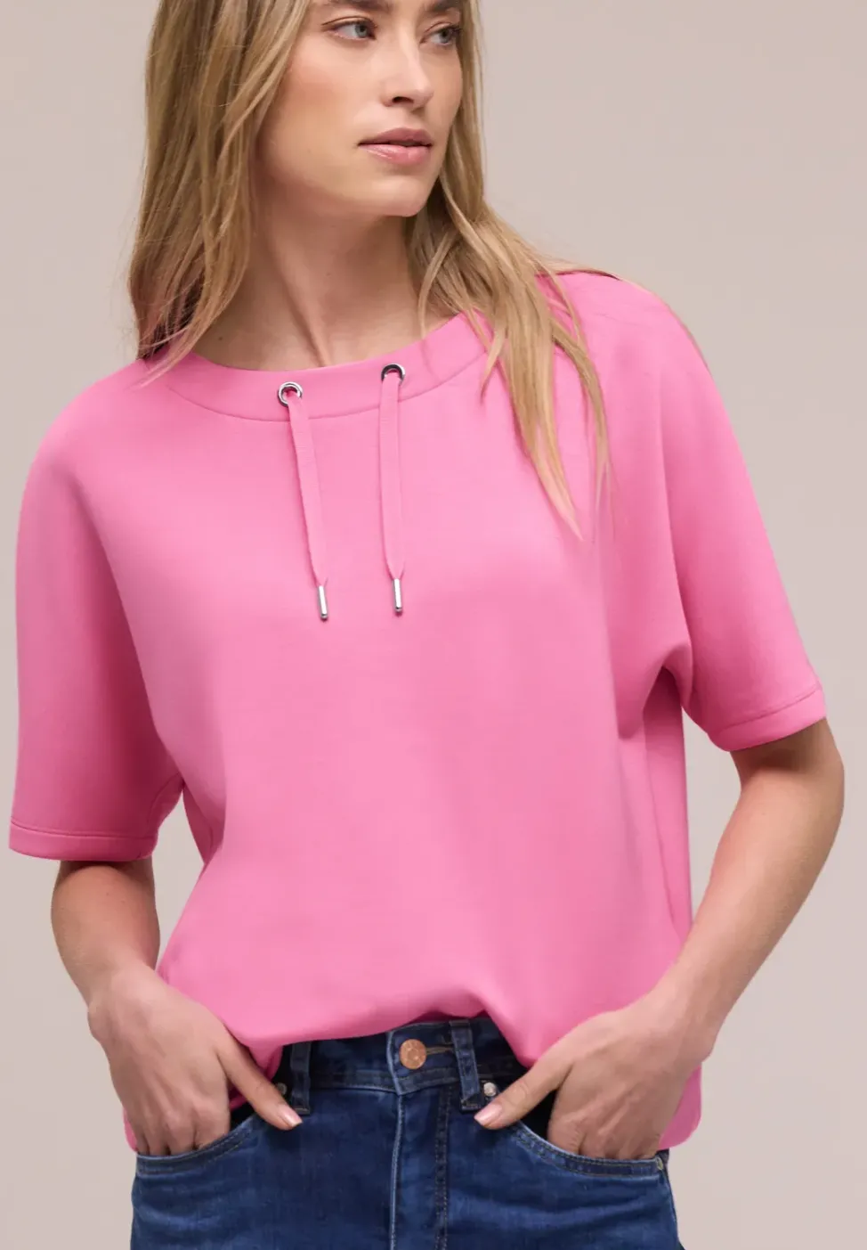 Dropped Shoulder Shirt im Silk-Look