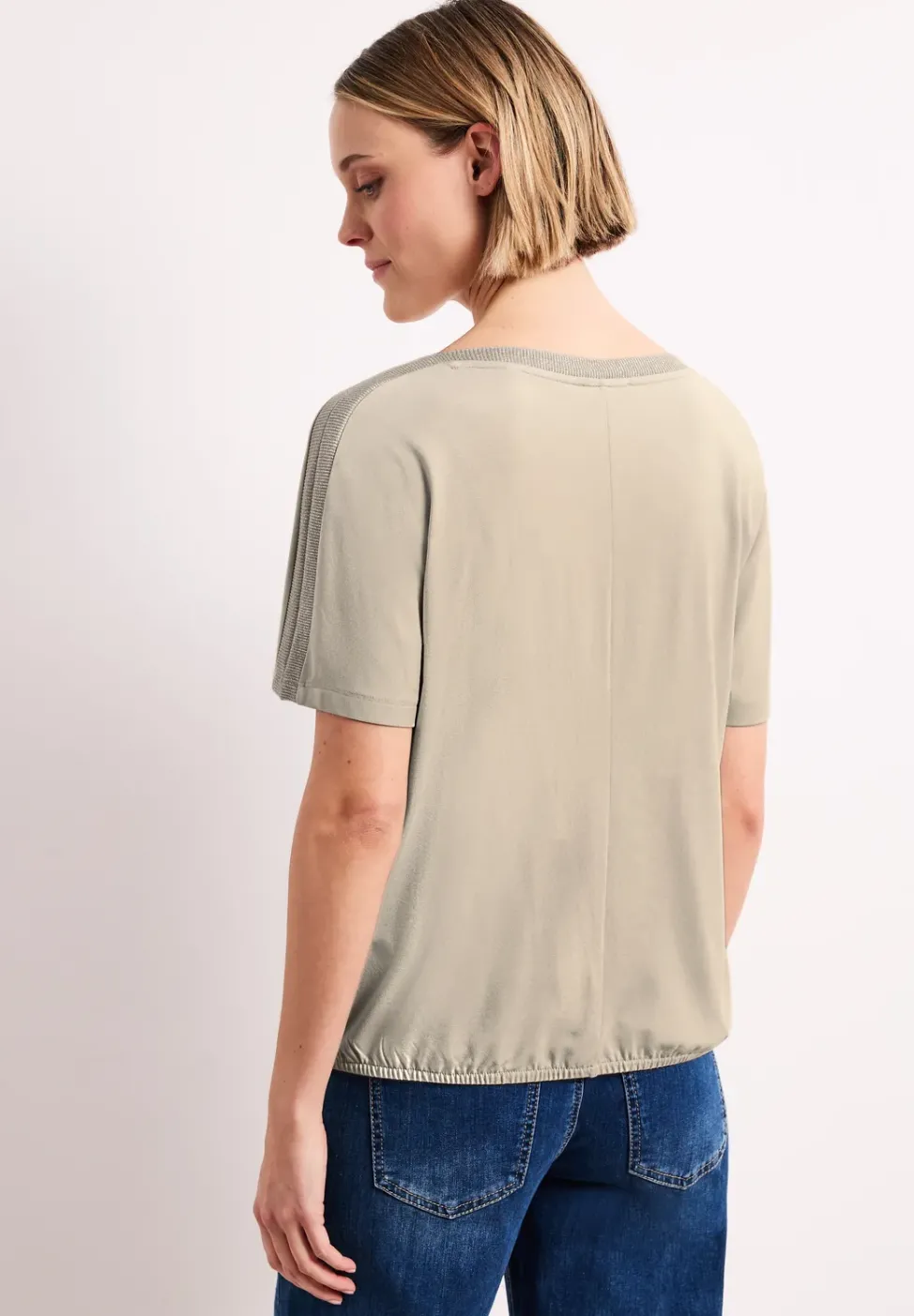 Dropped Shoulder Shirt mit Glitzer