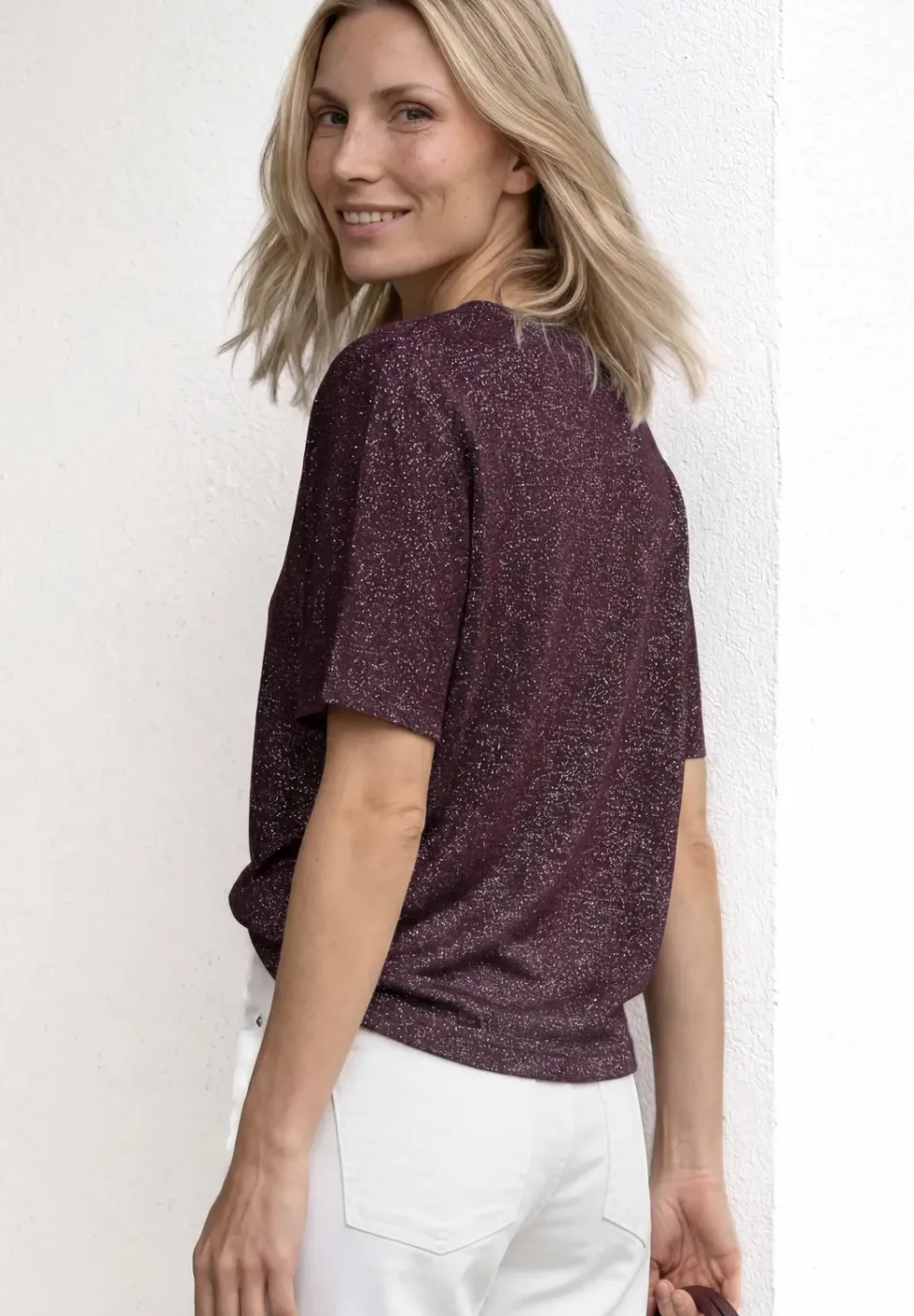 Dropped Shoulder Shirt mit Glitzerdetails