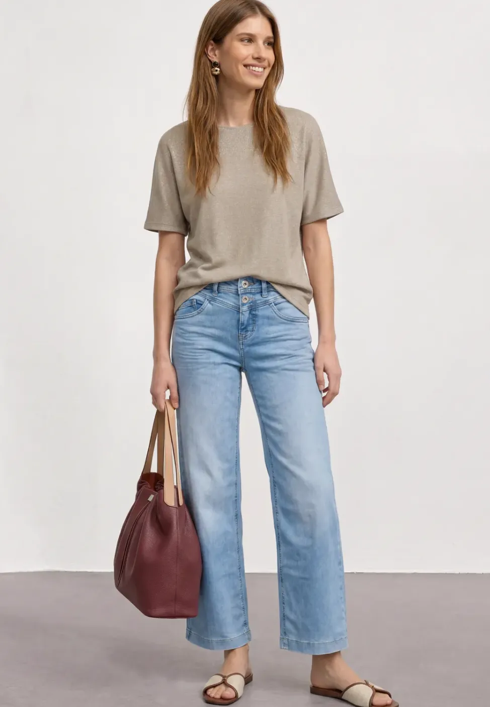 Dropped Shoulder Shirt mit Glitzerdetails