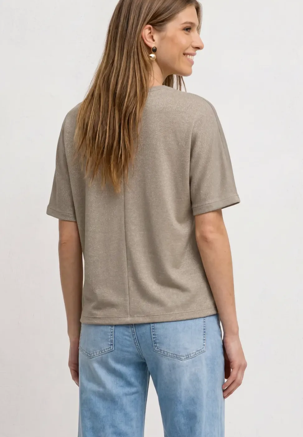 Dropped Shoulder Shirt mit Glitzerdetails