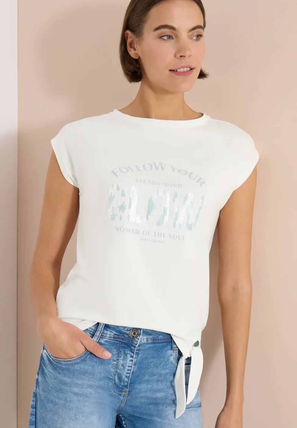 Dropped Shoulder Shirt mit Knotendetail