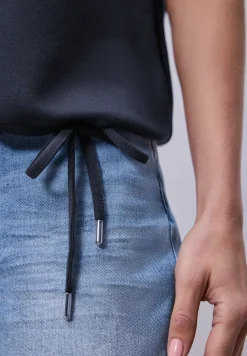 Dropped Shoulder Shirt mit Rippdetail